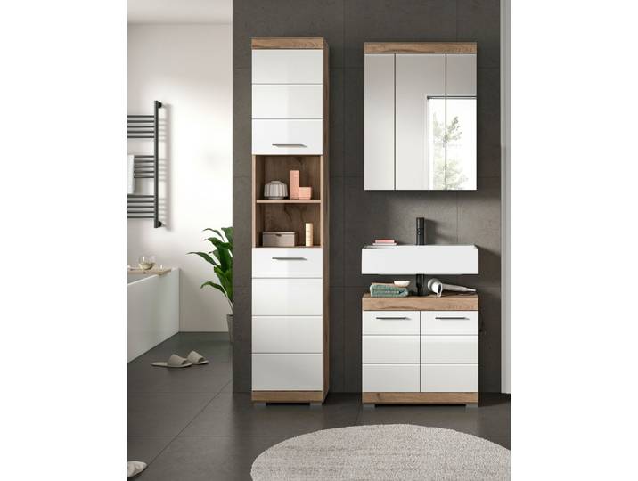 Badezimmer Wave 3-tlg. ca. 97 cm Eiche/Weiß