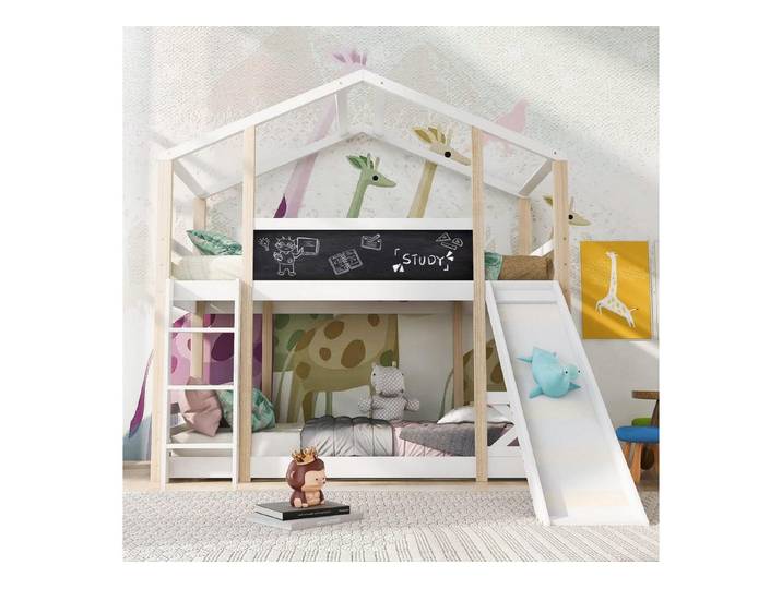 LuxusKollektion Hausbett Kinderbett Baumhaus mit Rutsche 90x200cm