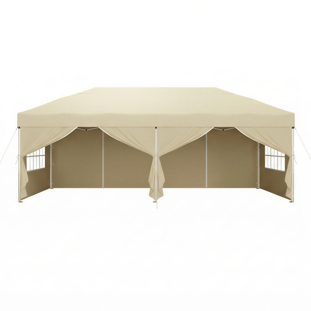 SONGMICS Faltzelt 6 x 3 m, mit Seitenwänden, stabil, Pavillon für Garten GCTB35204LZ01