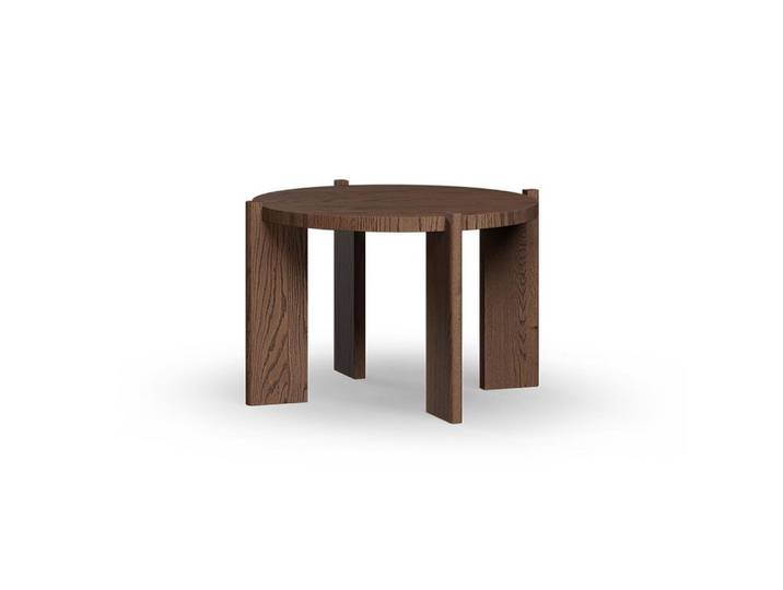 Feldmann-Wohnen Couchtisch Travertino (einzigartige Holzmaserung, Wildeiche Tabak, 1-St., moderne Optik, einzigartige Holzmaserung), 66x66x42cm Massivholz Wildeiche Tabak