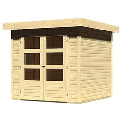 Karibu Gartenhaus Timmo (Askola) - 19 mm inkl. gratis Expressversand naturbelassen 213 x 217 cm