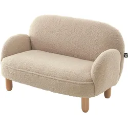 KINDERSOFA Keila komfortabel und bequem weicher Bouclé Stoff in beige