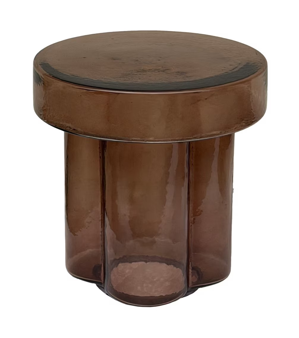 Brix Ronde Bijzettafel Lio Glas, Smoke Brown, Ø40 cm