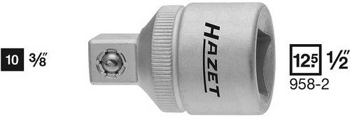 Hazet 958-2 Steckschlüssel-Adapter 3/8 Zoll Antrieb 1/2 (12.5 mm) 36mm 1St.