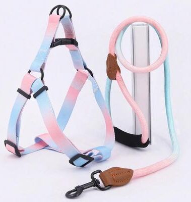 PetsAreLife Chest For Dog, Harness For Dogs, Leash Pet Supplies, Puppy Accessories Collars, Harnesses Leashes, Pets Collar pink blue xl