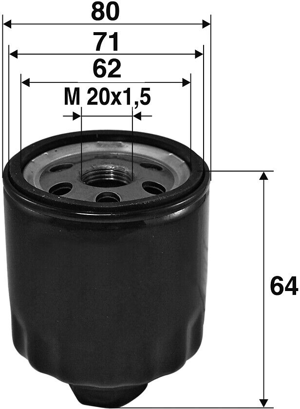Valeo Ölfilter 586003 Anschraubfilter 65mm Gewindemaßm20x1.5 Für Mitsubishi Nissan Suzuki