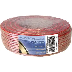 TME KLC1-50 TL - Lautsprecherkabel CCA-Leiter, 2x0,75mm2, transp., 50m-Ring