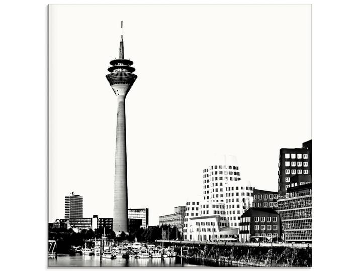 Glasbild ARTLAND Düsseldorf Collage Skyline 15 , schwarz (farbe bild(er): schwarz), B:50cm H:50cm, Bilder, Glasbild, in verschiedenen Grössen