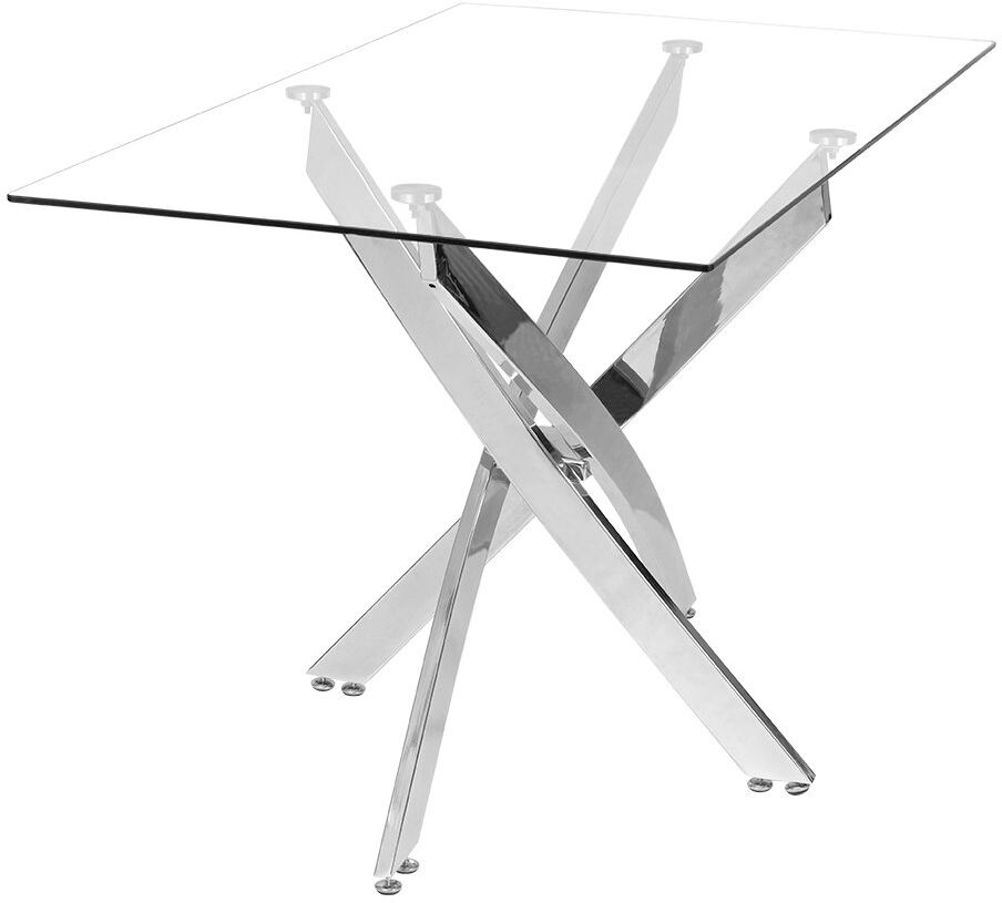 Metro Derba Rectangular Dining Table with Iron Base Clear