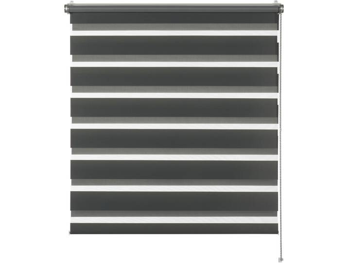 Doppelrollo Tilda , grau, B:75cm H:150cm, Polyester, SCHÖNER WOHNEN-KOLLEKTION, Rollos, Doppelrollo, geklemmt, silberne oder weisse Rollo-Technik