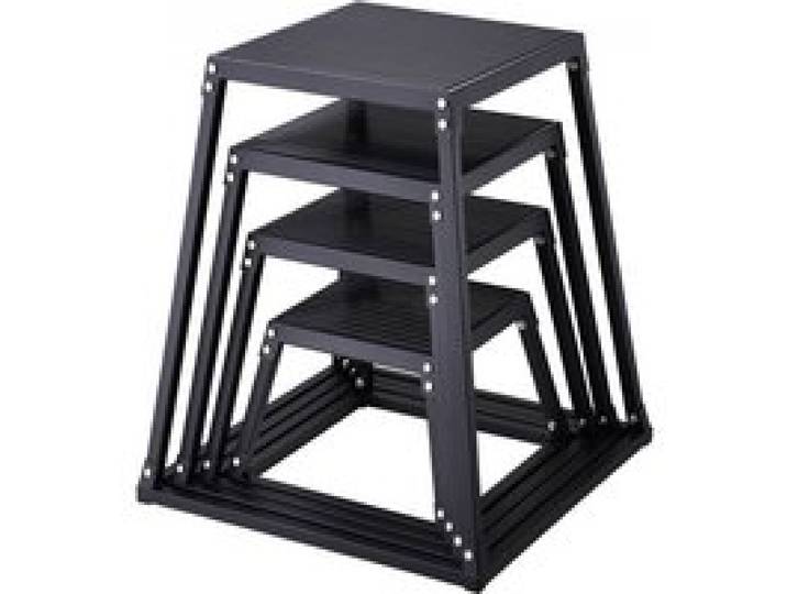 VEVOR 4-teilige Plyometrische Sprungboxen, 305/458/609/762 mm Plyometric Box Schwarz, Rutschfestes Fitness-Übungs-Step-Up-Box-Set für Heim-Fitness-Training, Konditions-Krafttraining, Jump Training