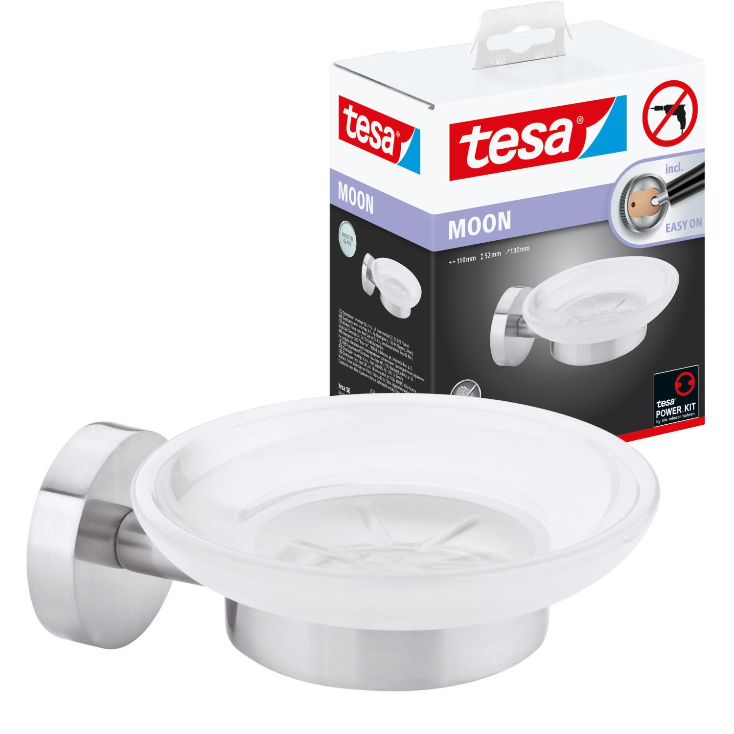 tesa Seifenschale Wandmontage MOON silber 40310-00000-00