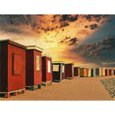 CALVENDO Puzzle Badehäuser in Dagebüll | 1000 Teile Lege-Größe 64x48cm Foto-Puzzle für glückliche Stunden