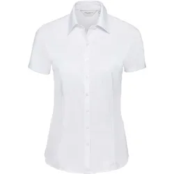 Russell Damen Herringbone Bluse kurzarm R-963F-0 white XL