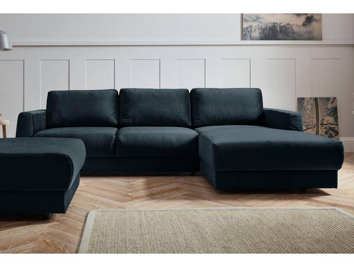Ecksofa, Luxus-Microfaser Lederoptik, Grün, 264×175 cm, Recamiere Rechts, Modern, andas