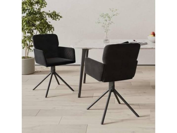 NLQMSU Esszimmerstühle, drehbar, Schwarz, 2 Stück Elegantes Design, weicher Sitz, fließendes Drehgestell, täglicher Gebrauch, modernes Interieur
