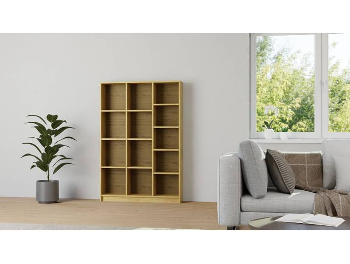 15 cm tiefes Regalsystem Eiche Natur geölt
