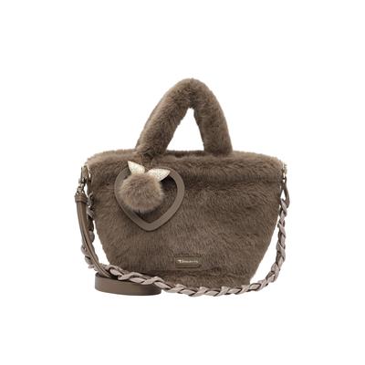 Shopper TAMARIS "Shopper TAS Marijana", Damen, Gr. B/H/T: 31cm x 19cm x 15cm, taupe 900, Polyester, Taschen Shopper