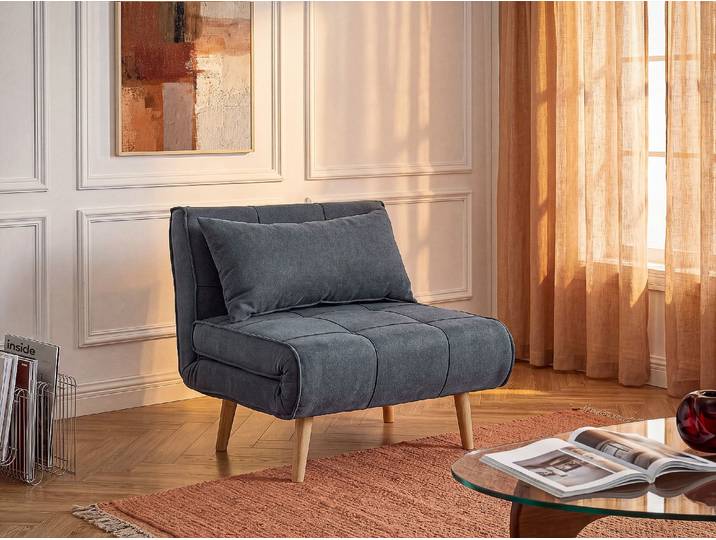 Schlafsessel - 90 cm - Stoff - Grau - CHILA
