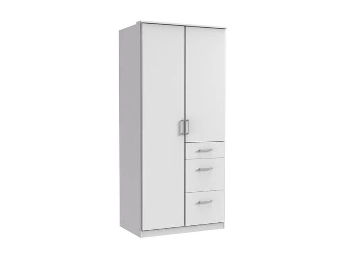 möbel-direkt.de Kleiderschrank Click in Weiß (komplett, 1-St., Drehtürenschrank, Eckkleiderschrank) Made in Germany