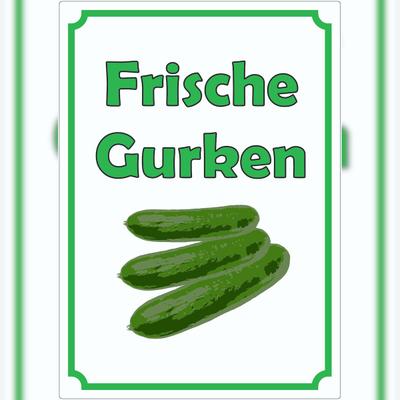 HB-Druck Frische Gurken Aufkleber Hochkant A9 (37x52mm)