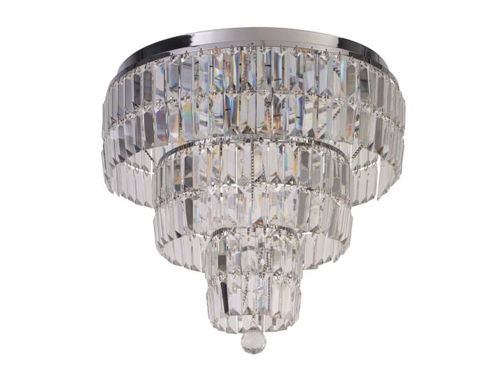 Badezimmer-Deckenleuchte Empire, Chromfarben, Metall, Glas, 45 cm, Lampen & Leuchten, Innenbeleuchtung, Deckenleuchten, Deckenleuchten