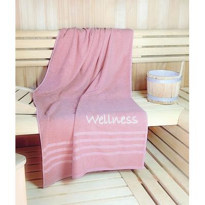 Saunatuch KINZLER "Wellness, Sauna - Größe 90/200 cm", rosa, B:90cm L:200cm, Jacquard, Baumwolle, Handtücher, leichte Qualität, verschiedenen Designs, auch als 2er Set