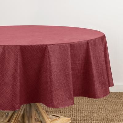 Threadmade Monterey Linen Texture Vinyl Indoor/Outdoor Tablecloth