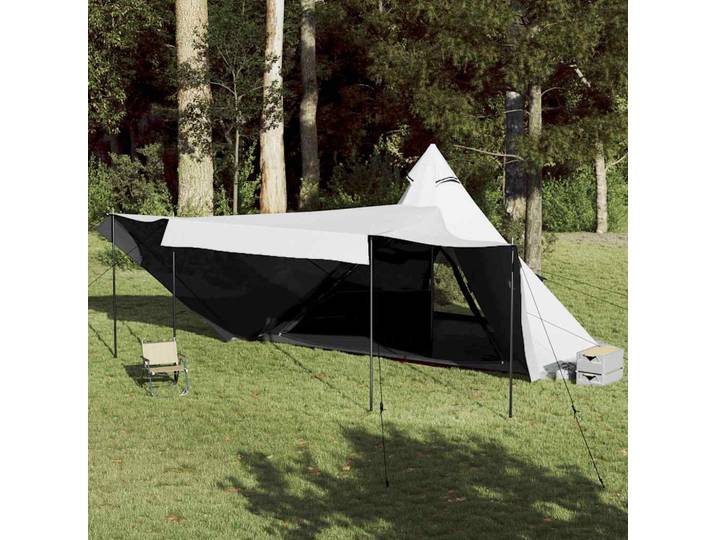 vidaXL Tipi-Familienzelt 8 Personen Weiß Verdunkelt Wasserdicht