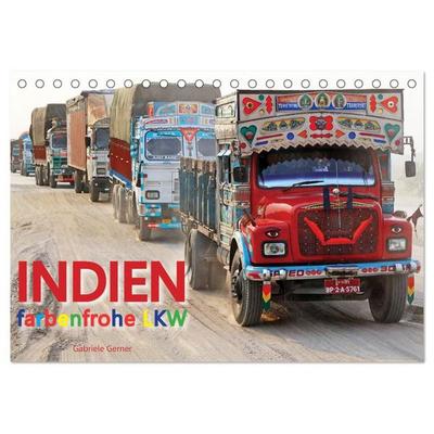 Indien Farbenfrohe LKW (Tischkalender 2027 DIN A5 quer), CALVENDO Monatskalender