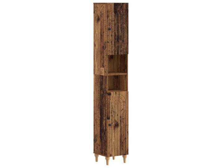 Makastle Badezimmerschrank mit offenem Regal Altholz