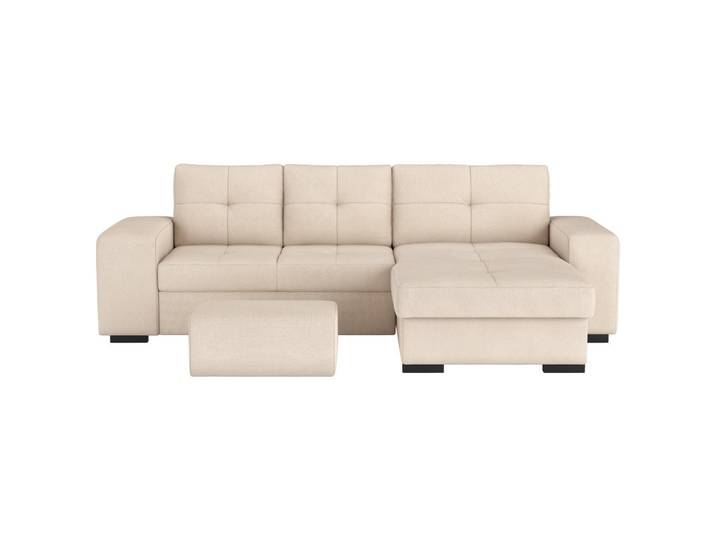 Mid.you Eckschlafsofa, Naturfarben, Kunststoff, 268x156 cm, Wohnzimmer, Sofas & Couches, Schlafsofas, Schlafsofas mit Bettkasten