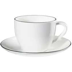 ASA Selection Cappuccinotasse Ligne Noire 250 ml Porzellan Weiß