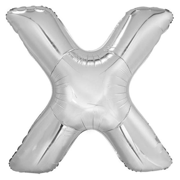 Amscan Buchstabenballon X Silber - 86cm (1x) (9909573)