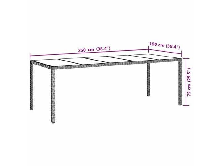 Table Balcon/Terrasse Noir - Magnifique Table de jardin élégante - VENDUE SEULE - Noir Pur 250x100x75cm polyrotin -t856693
