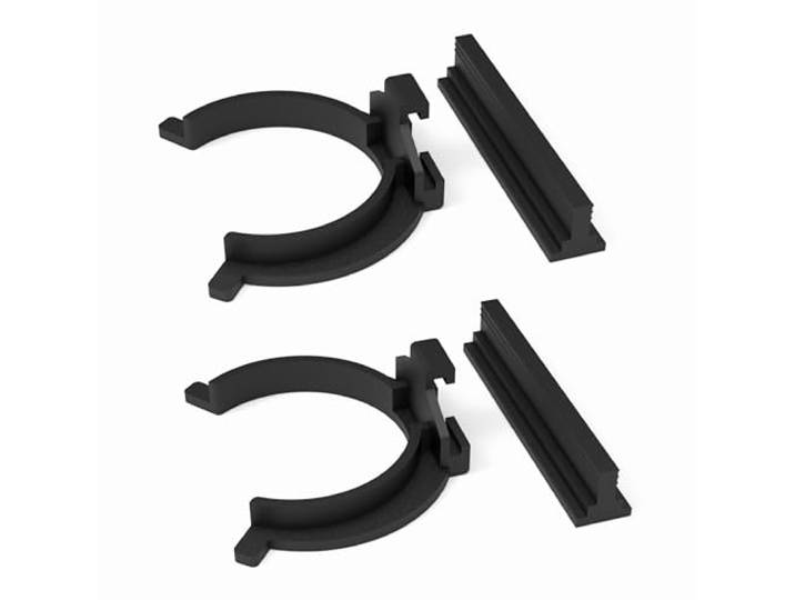 Sintrix Fab Lot de 2 supports de plinthes compatibles avec IKEA Faktum Rationell - Lot de 2 clips + rail pour plinthes noirs - Support de pied de cuisine de rechange