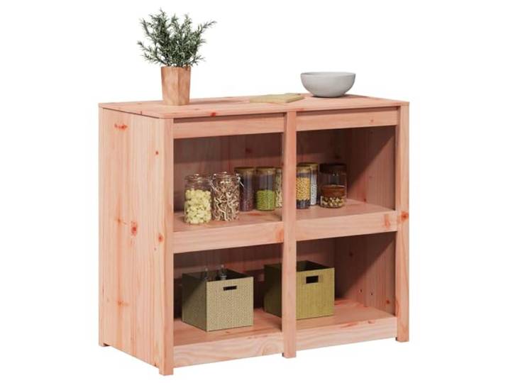 KTHLBRH Küchenschrank Meppel Eiche Braun 106 x 55 x 92 cm Massives Kiefernholz, 4 Ebenen, rechteckiges Design, vielseitige Lagerung, Montage erforderlich