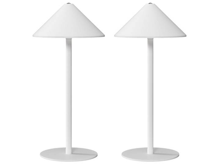 Homcom Tischlampe 2er Set Metall Weiß, LED integriert, G, 15x31.5x15 cm, Lampen & Leuchten, Innenbeleuchtung, Tischlampen