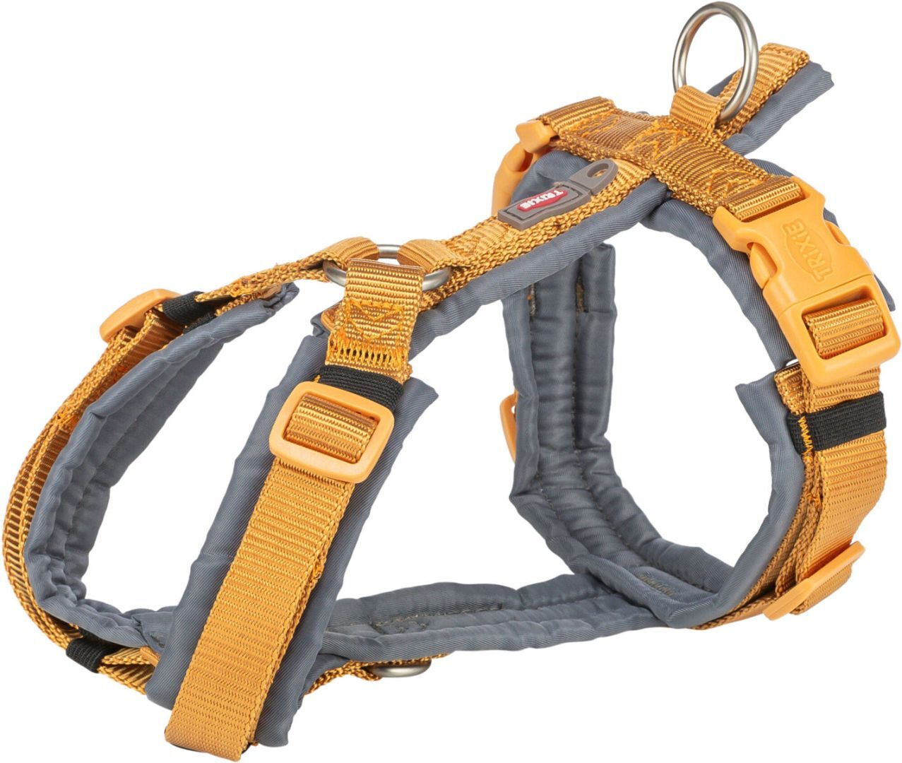 TRIXIE Premium Trekking Geschirr, curry/grafit, S–M
