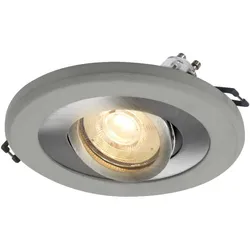 OSRAM Concrete Spot GU10 Bright 4,5W Satin Nickel Einbaustrahler IP20 - Einbaudurchmesser 68mm, Einbautiefe 115mm