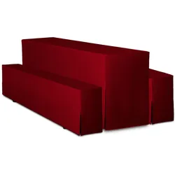 TexDeko Hussen Bierzeltgarnituren gepolstert 5TLG Set Festzeltgarnituren Bierbankhussen Premium (220x50cm, Bordeaux)