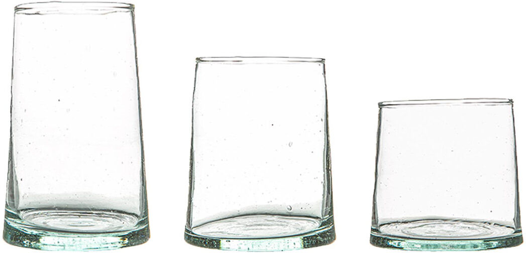 18pc Merzouga Recycled Drinking Glassware Set - By Nicola Spring Transparent 215ml