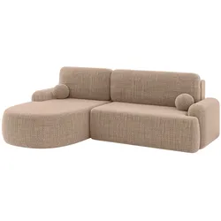 ECKSOFA mit Schlaffunktion und Bettkasten LIRA-L - 264x172x89 Dunkelbeige