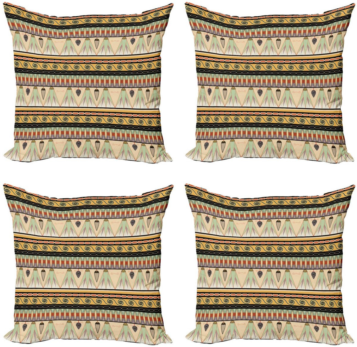 ABAKUHAUS Egyptische kussenhoezen set van 4, veelkleurig, 40 cm