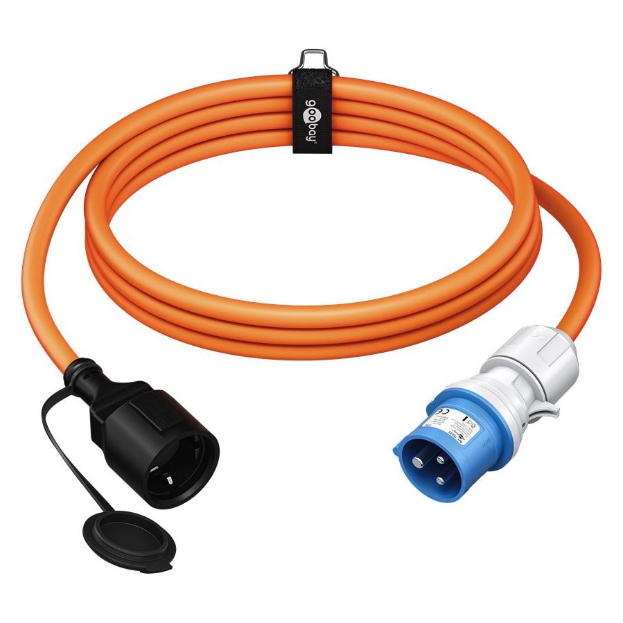 Goobay CEE-Adapterleitung, CEE-Stecker auf Schutzkontakt-Kupplung, 1,5 m (1.50 m, CEE 7/3) (76223)