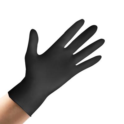 ETERNASOLID Einweg Vitrilhandschuhe SCHWARZ, 100 Stück Gröse XL, lebensmittelecht und puderfrei