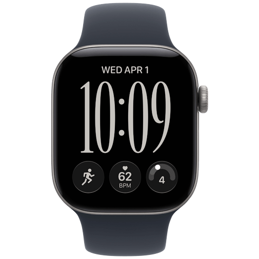 Apple Watch Series 12 42mm Grau (Dunkelblaues Gummi Armband M/L)