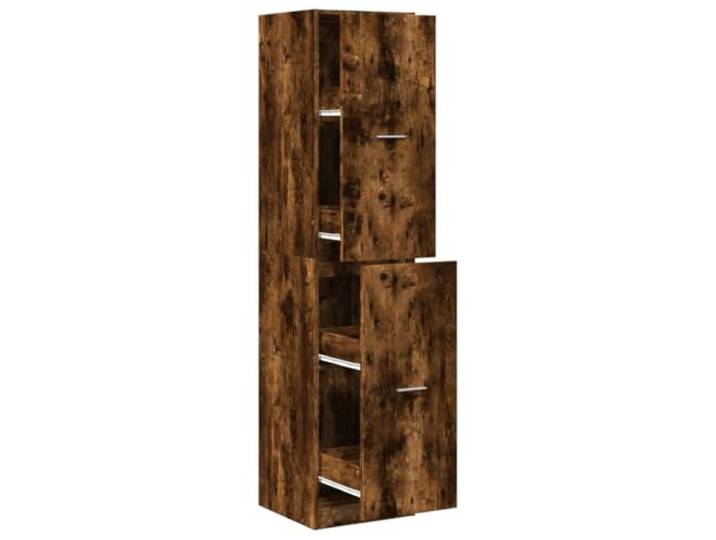 KUPTYERFG Apothekerschrank Räuchereiche 40x41x174,5 cm Holzwerkstoff Schlanker Auszugschrank mit 4 Schubladen für Küche, Wohnzimmer und Büro. Bietet viel Stauraum auf kleinster Stellfläche.