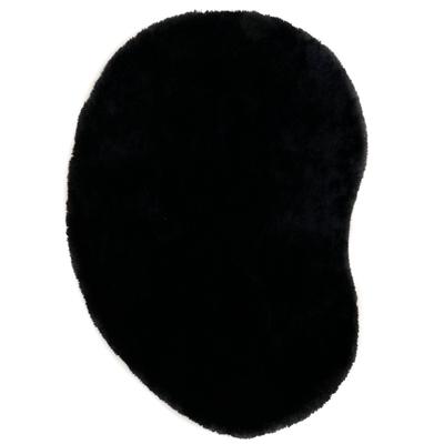 Hochflor-Teppich BRUNO BANANI "Dana Bean shape, besondere Form, weich, Mikrofaser Teppiche" Gr. 72, schwarz, B:200cm H:30mm L:300cm, Kunstfaser, Teppiche, organische Form, uni, Wohnzimmer, Schlafzimmer, Esszimmer