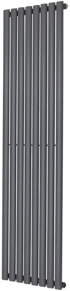 Belfry Heating Shoshana Vertical Oval Panel Radiator Anthracite 180cm H x 47.2cm W